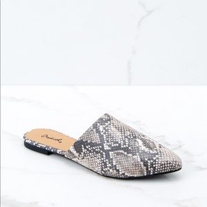 Snakeskin mules